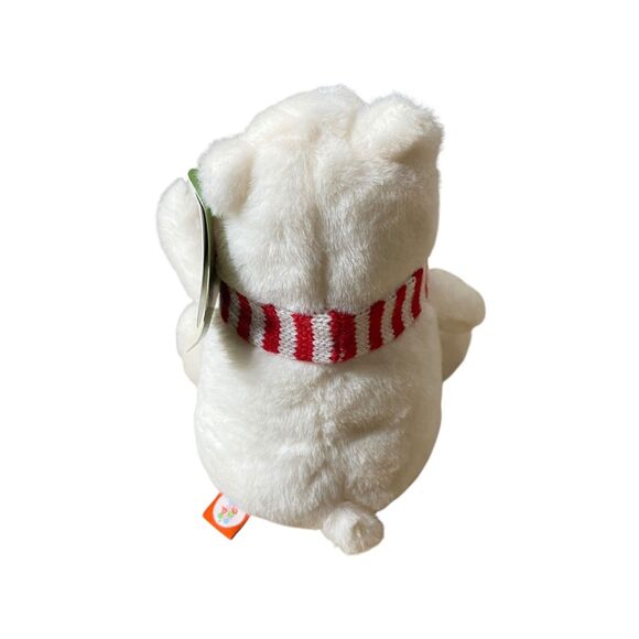 Giggle Scape Polar Bear Plush Stuffed Animal White Red Scarf NWT 8" Soft - Picture 7 of 7